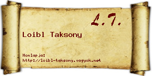 Loibl Taksony névjegykártya